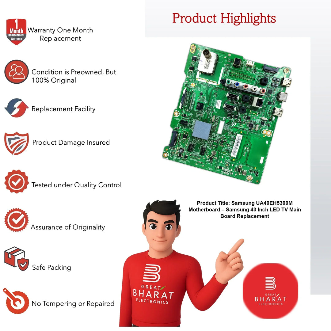 Samsung UA40EH5300M Motherboard – Samsung 43 Inch LED TV Main Board Replacement - Great Bharat Electronics