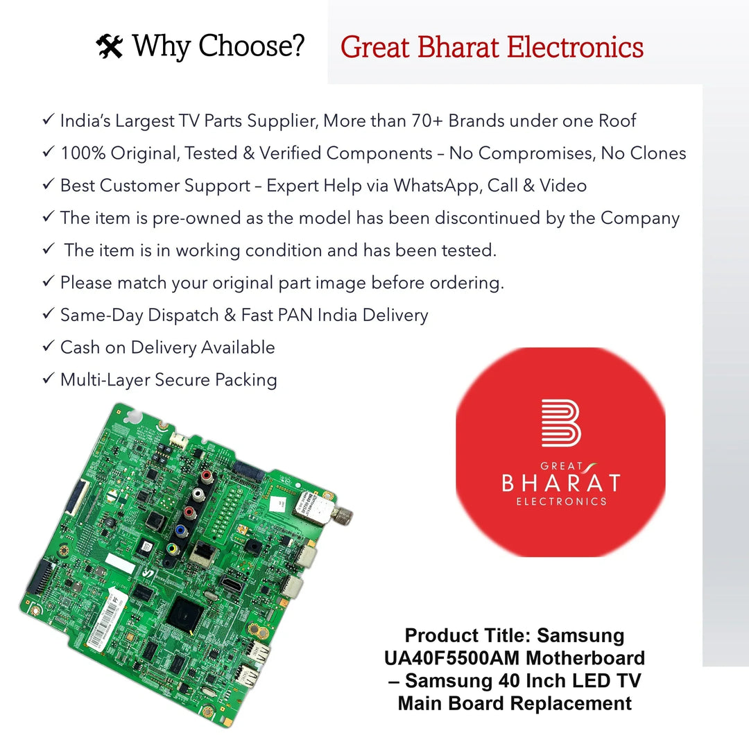 Samsung UA40F5500AM Motherboard – Samsung 40 Inch LED TV Main Board Replacement - Great Bharat Electronics