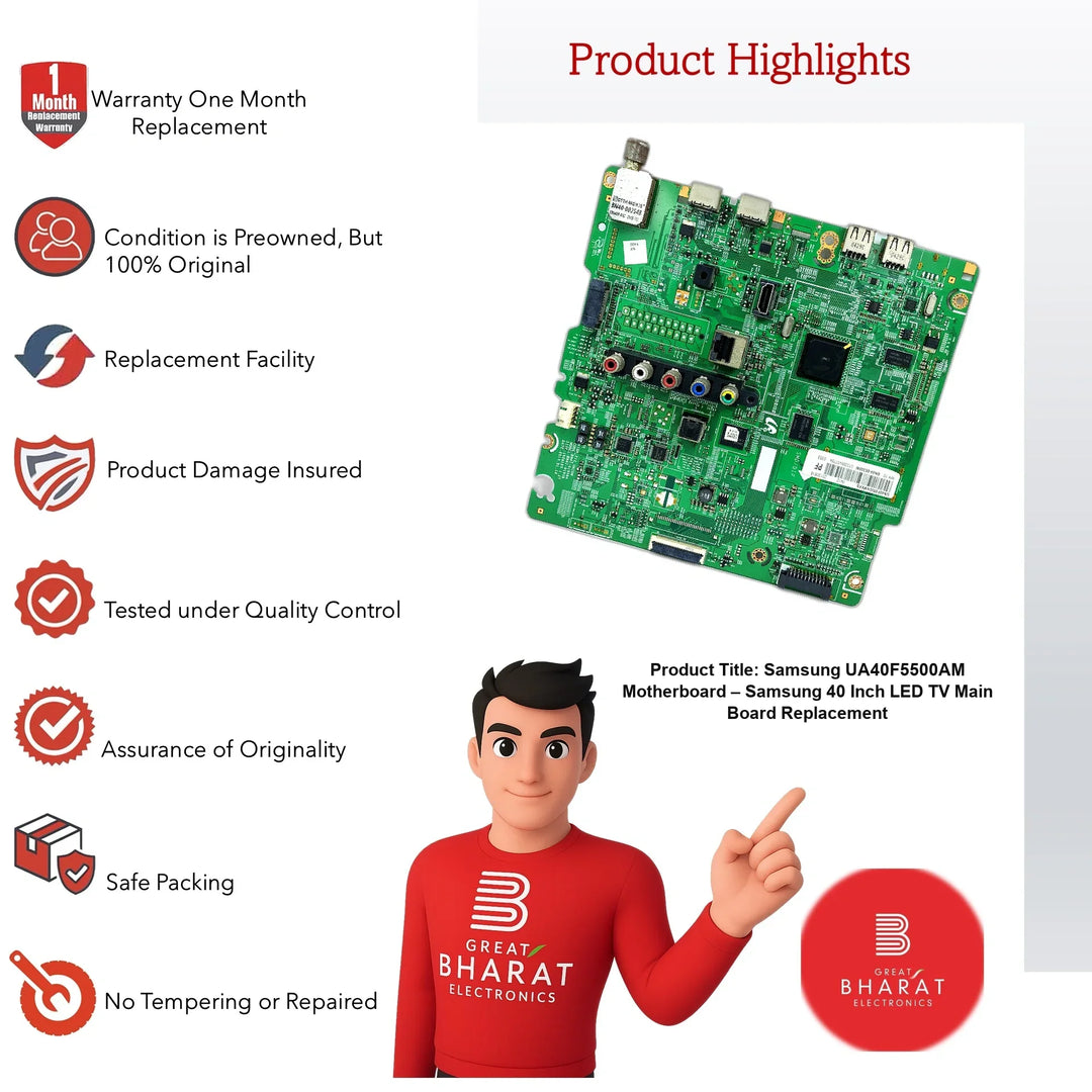 Samsung UA40F5500AM Motherboard – Samsung 40 Inch LED TV Main Board Replacement - Great Bharat Electronics