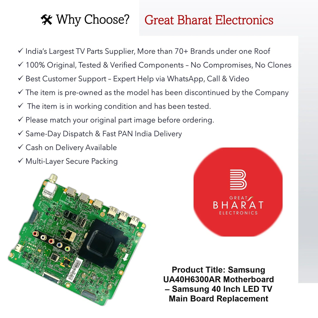 Samsung UA40H6300AR Motherboard – Samsung 40 Inch LED TV Main Board Replacement - Great Bharat Electronics