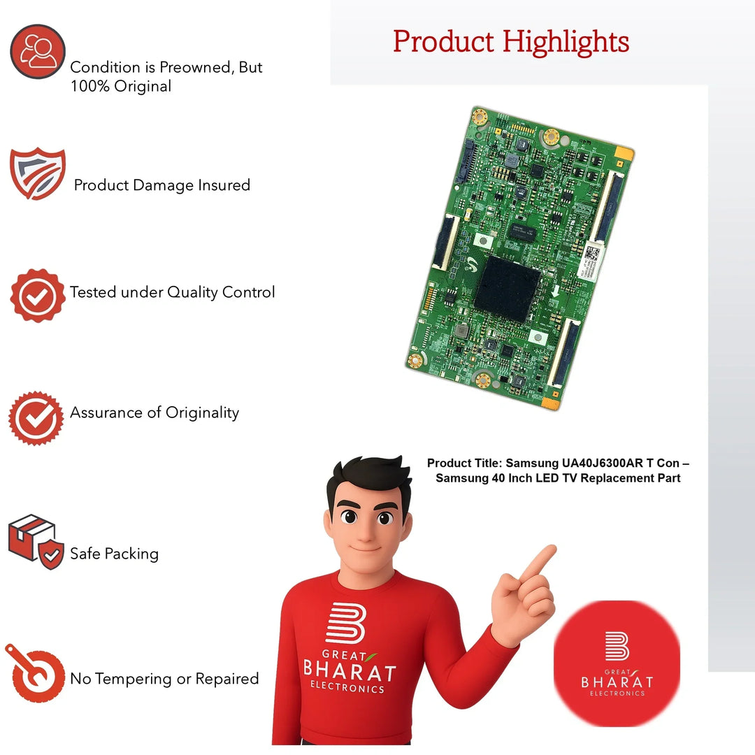 Samsung UA40J6300AR T-Con Board β Samsung 40 Inch LED TV Replacement Part - Great Bharat Electronics