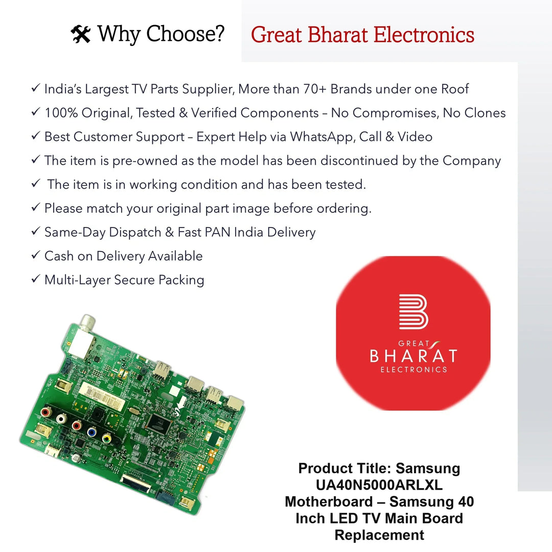 Samsung UA40N5000ARLXL Motherboard – Samsung 40 Inch LED TV Main Board Replacement - Great Bharat Electronics