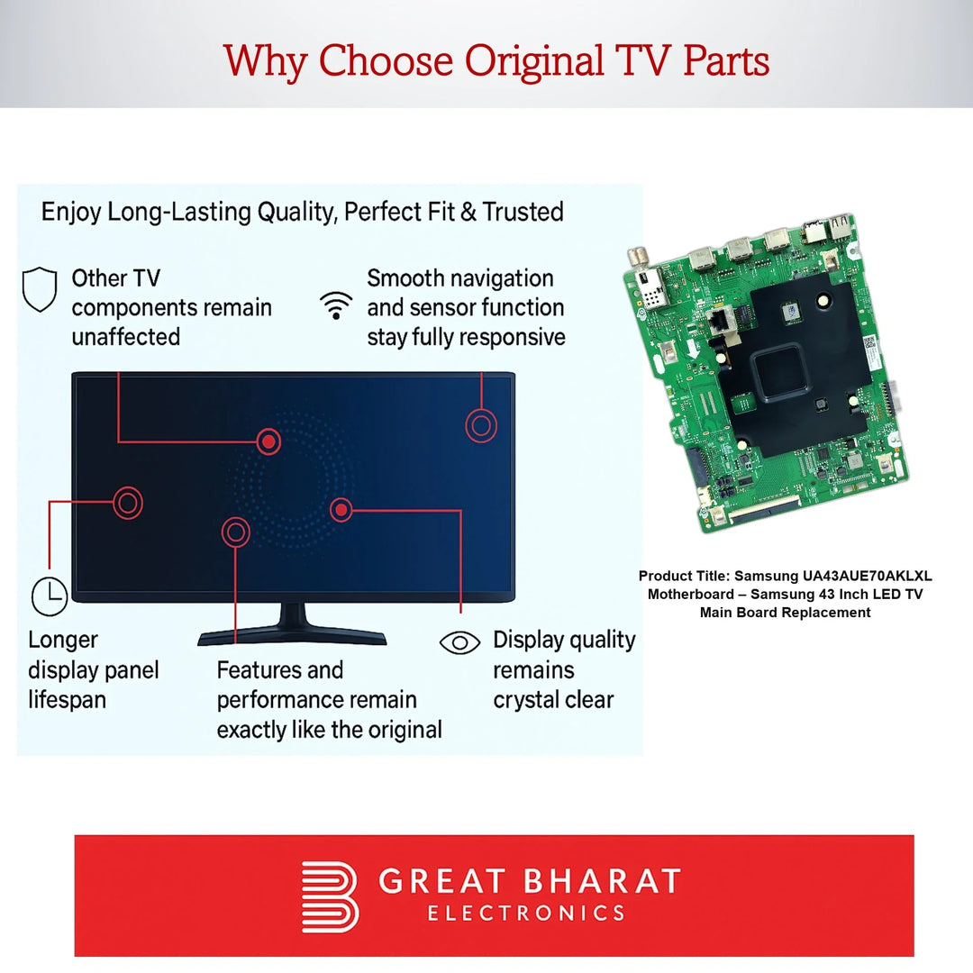 Samsung UA43AUE70AKLXL Motherboard – Samsung 43 Inch LED TV Main Board Replacement - Great Bharat Electronics