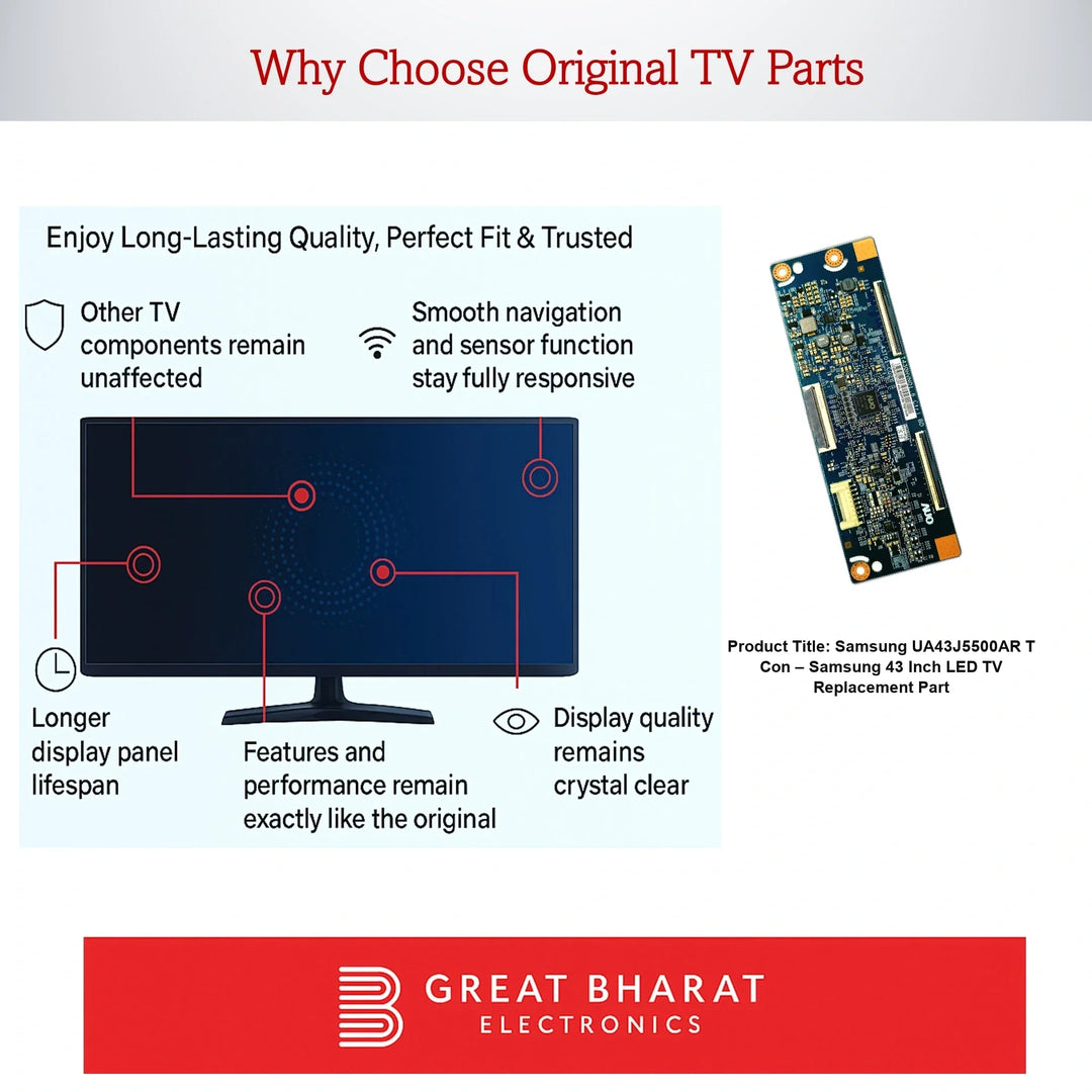 Samsung UA43J5500AR T-Con Board β Samsung 43 Inch LED TV Replacement Part - Great Bharat Electronics