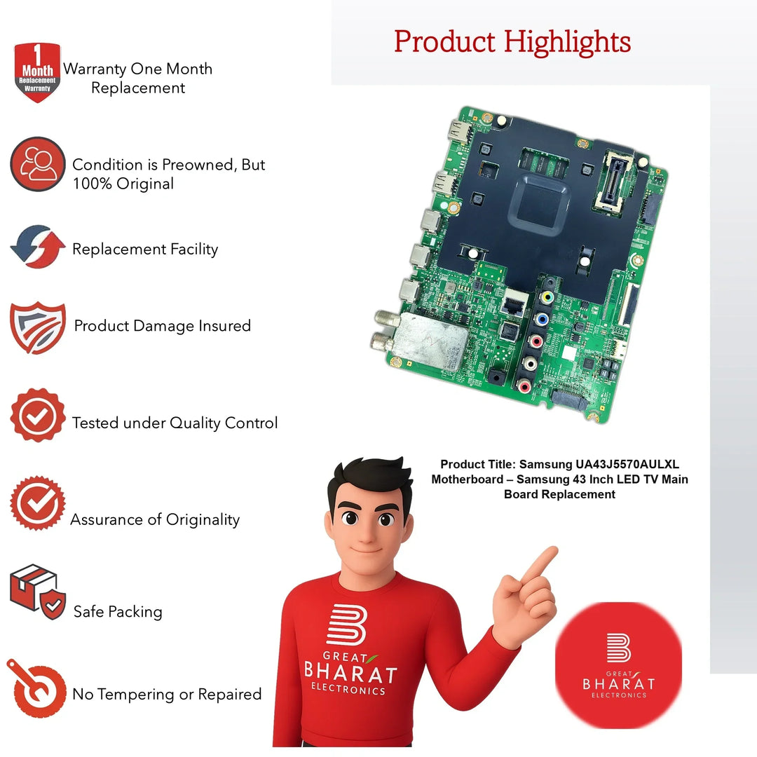 Samsung UA43J5570AULXL Motherboard – Samsung 43 Inch LED TV Main Board Replacement - Great Bharat Electronics