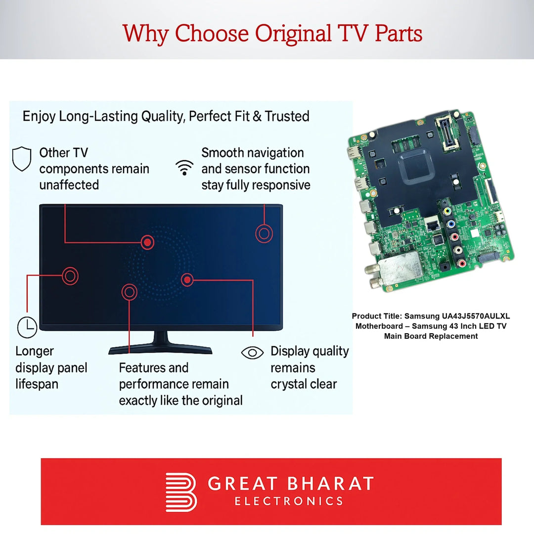 Samsung UA43J5570AULXL Motherboard – Samsung 43 Inch LED TV Main Board Replacement - Great Bharat Electronics