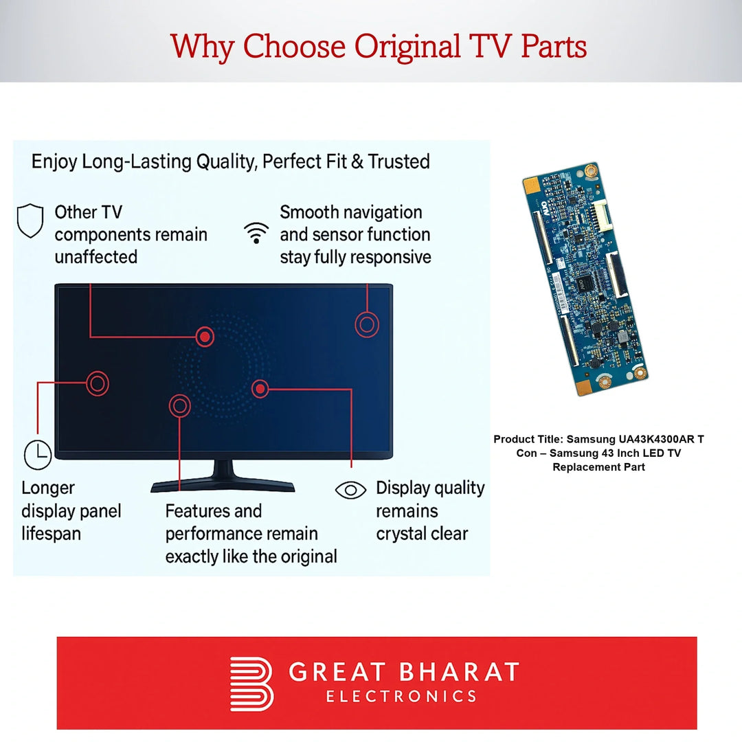 Samsung UA43K4300AR T-Con Board β Samsung 43 Inch LED TV Replacement Part - Great Bharat Electronics