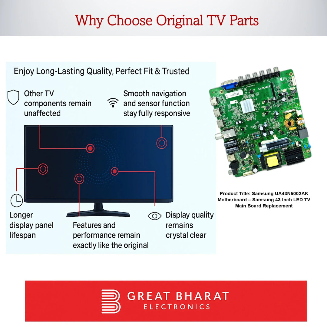Samsung UA43N5002AK Motherboard – Samsung 43 Inch LED TV Main Board Replacement - Great Bharat Electronics