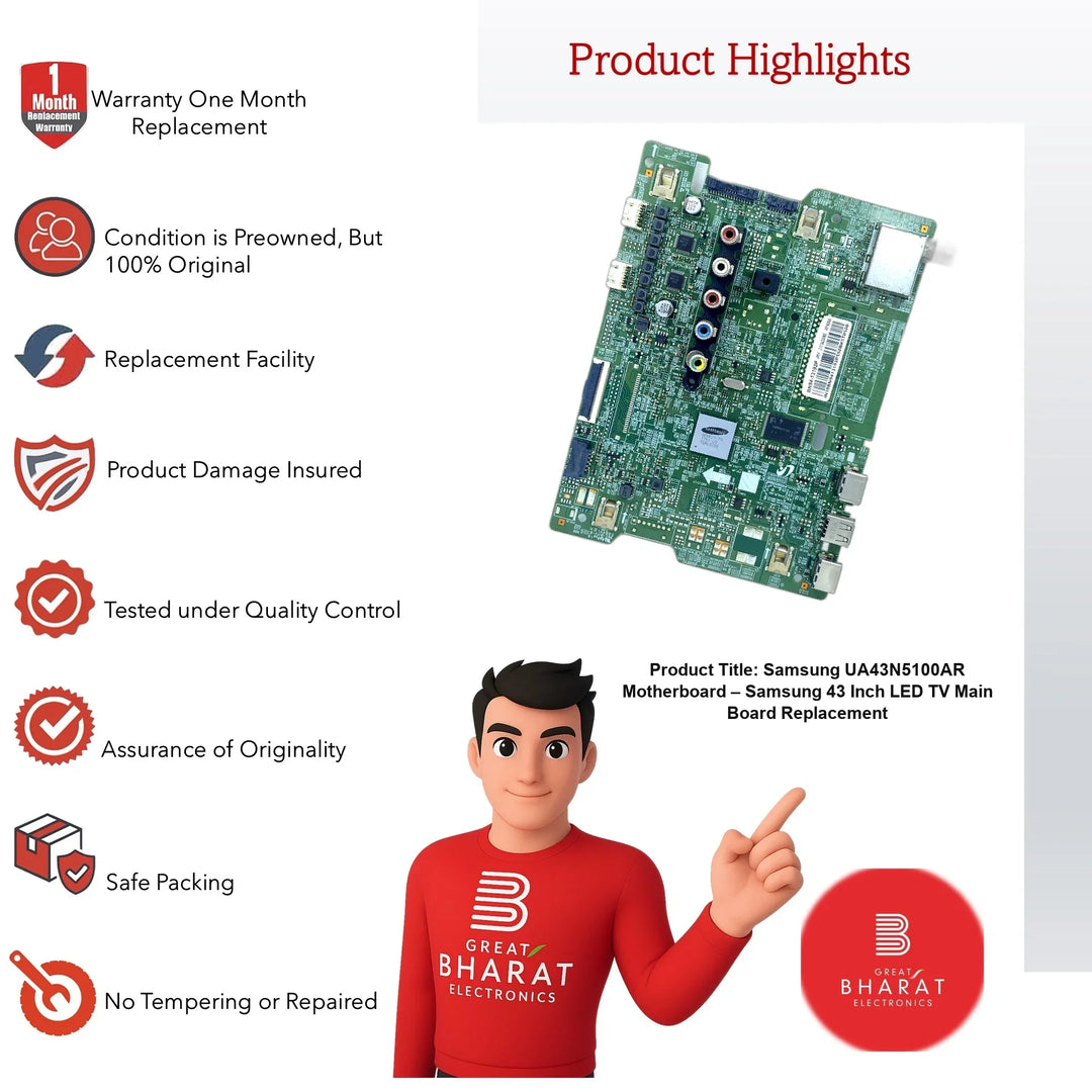 Samsung UA43N5100AR Motherboard – Samsung 43 Inch LED TV Main Board Replacement - Great Bharat Electronics