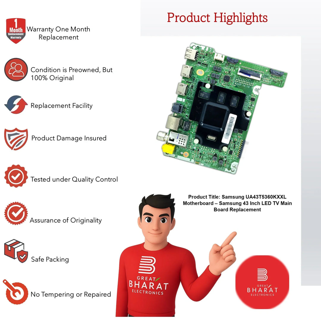 Samsung UA43T5360KXXL Motherboard – Samsung 43 Inch LED TV Main Board Replacement - Great Bharat Electronics