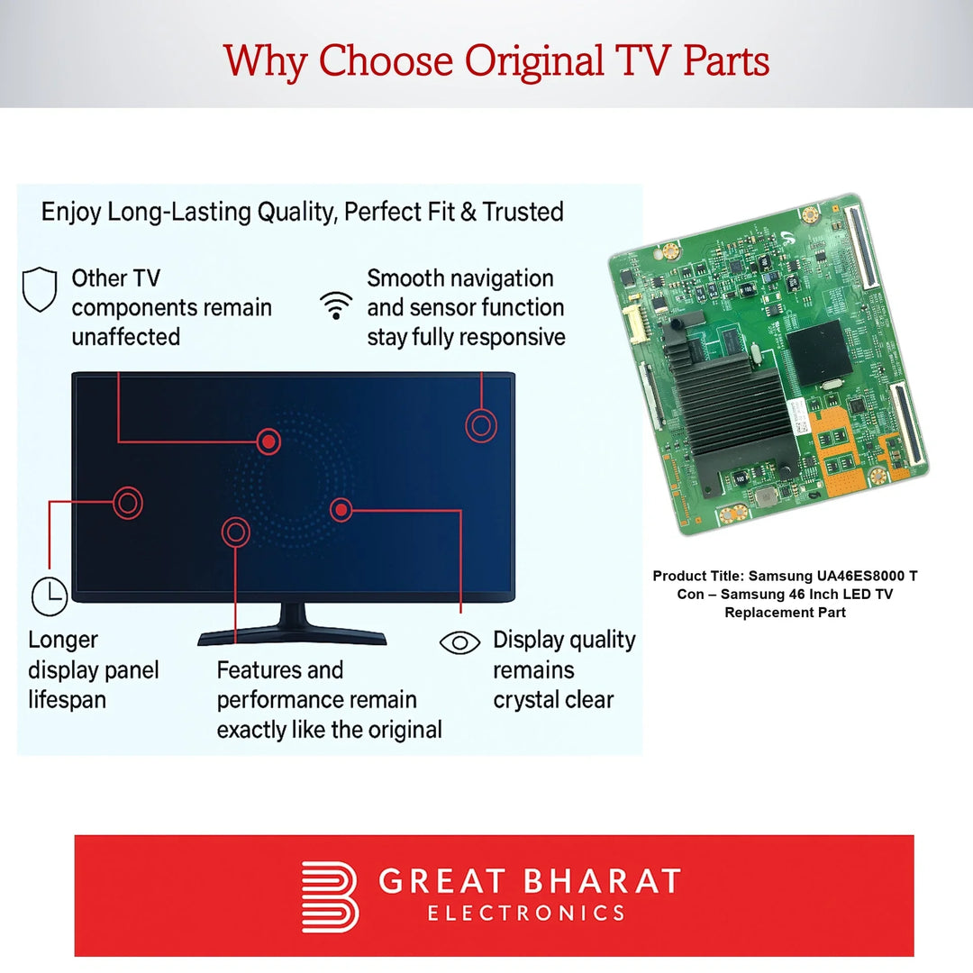 Samsung UA46ES8000 T-Con Board β Samsung 46 Inch LED TV Replacement Part - Great Bharat Electronics