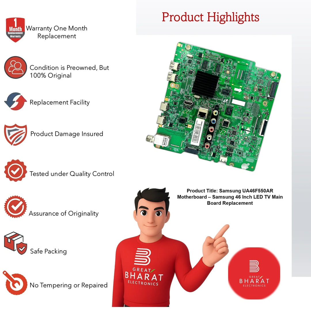 Samsung UA46F550AR Motherboard – Samsung 46 Inch LED TV Main Board Replacement - Great Bharat Electronics