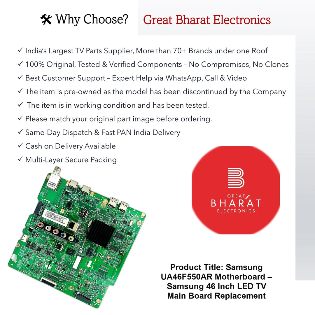 Samsung UA46F550AR Motherboard – Samsung 46 Inch LED TV Main Board Replacement - Great Bharat Electronics