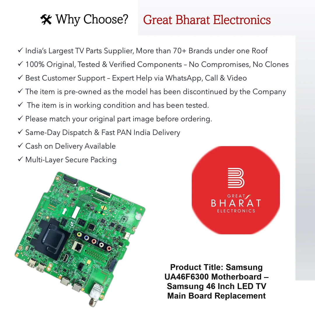 Samsung UA46F6300 Motherboard – Samsung 46 Inch LED TV Main Board Replacement - Great Bharat Electronics