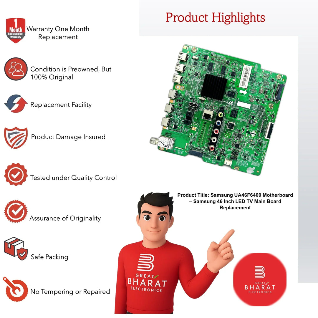 Samsung UA46F6400 Motherboard – Samsung 46 Inch LED TV Main Board Replacement - Great Bharat Electronics