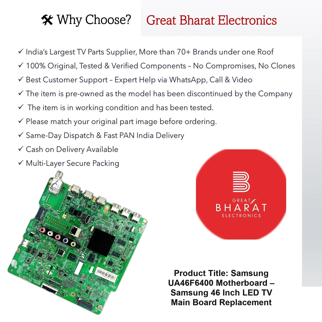 Samsung UA46F6400 Motherboard – Samsung 46 Inch LED TV Main Board Replacement - Great Bharat Electronics