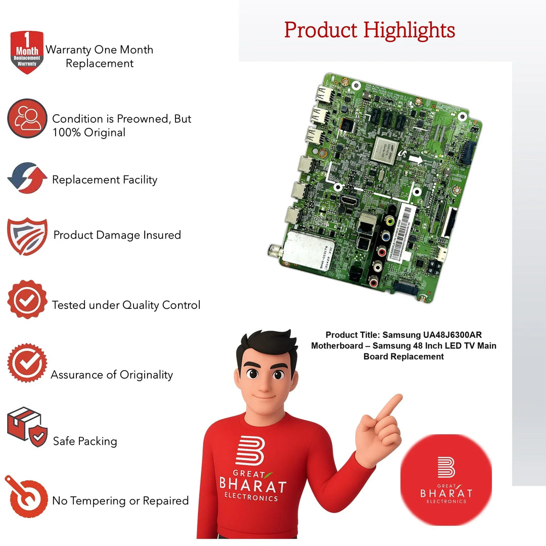 Samsung UA48J6300AR Motherboard – Samsung 48 Inch LED TV Main Board Replacement - Great Bharat Electronics