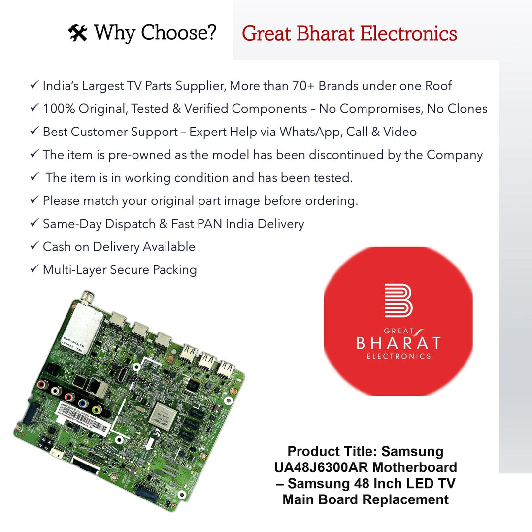 Samsung UA48J6300AR Motherboard – Samsung 48 Inch LED TV Main Board Replacement - Great Bharat Electronics