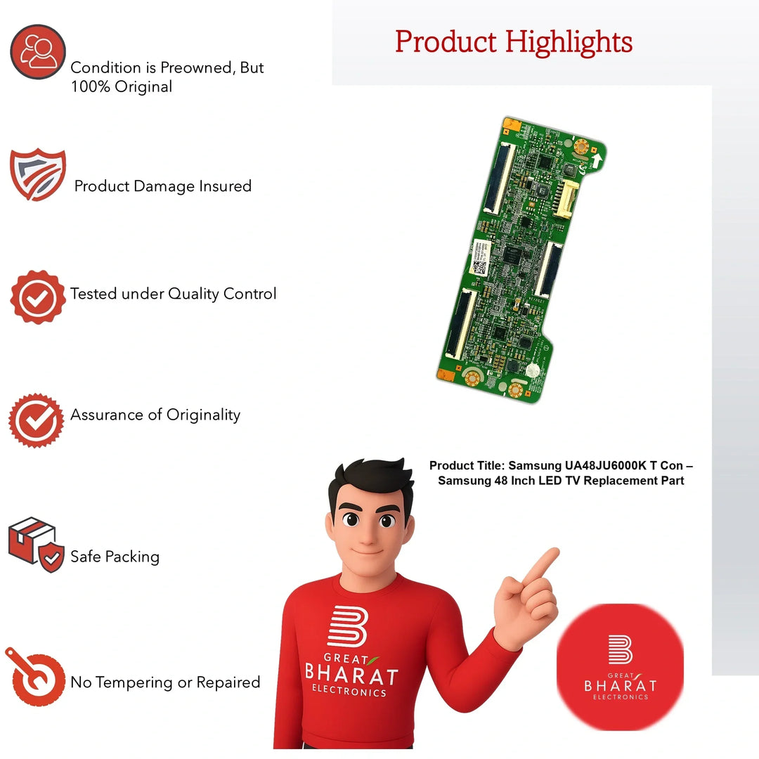 Samsung UA48JU6000K T-Con Board β Samsung 48 Inch LED TV Replacement Part - Great Bharat Electronics