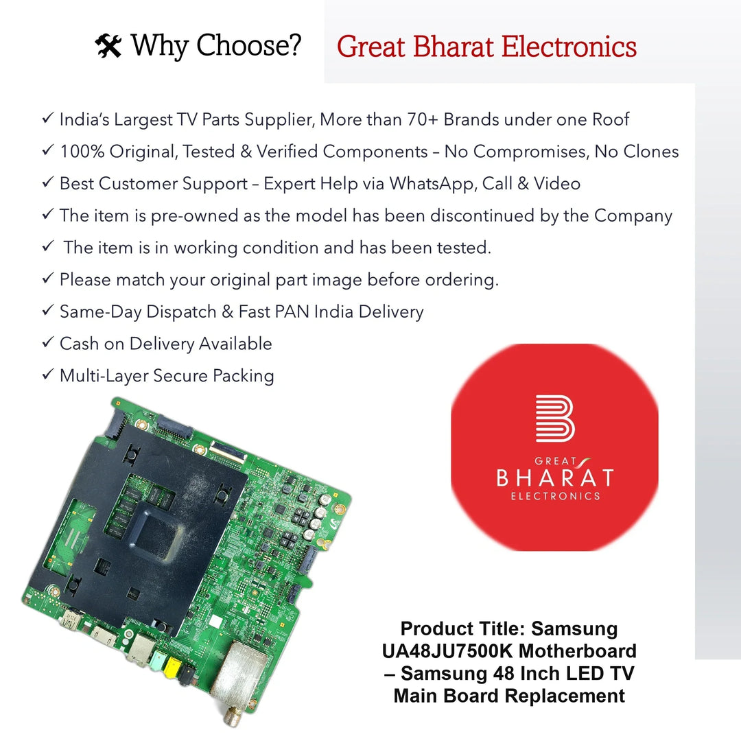 Samsung UA48JU7500K Motherboard – Samsung 48 Inch LED TV Main Board Replacement - Great Bharat Electronics