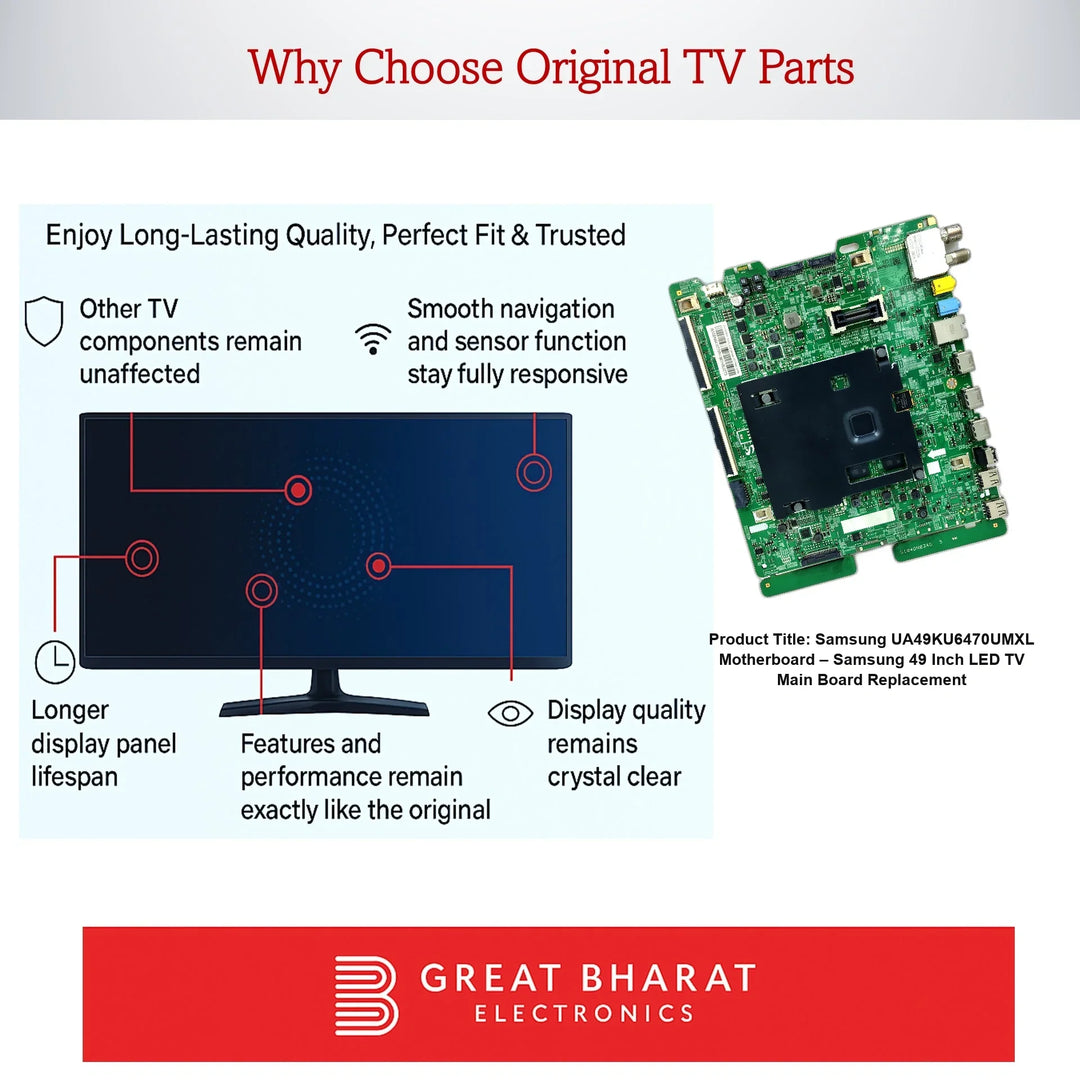 Samsung UA49KU6470UMXL Motherboard – Samsung 49 Inch LED TV Main Board Replacement - Great Bharat Electronics
