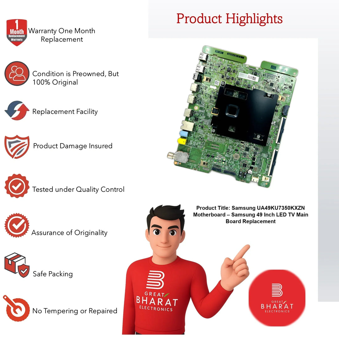 Samsung UA49KU7350KXZN Motherboard – Samsung 49 Inch LED TV Main Board Replacement - Great Bharat Electronics