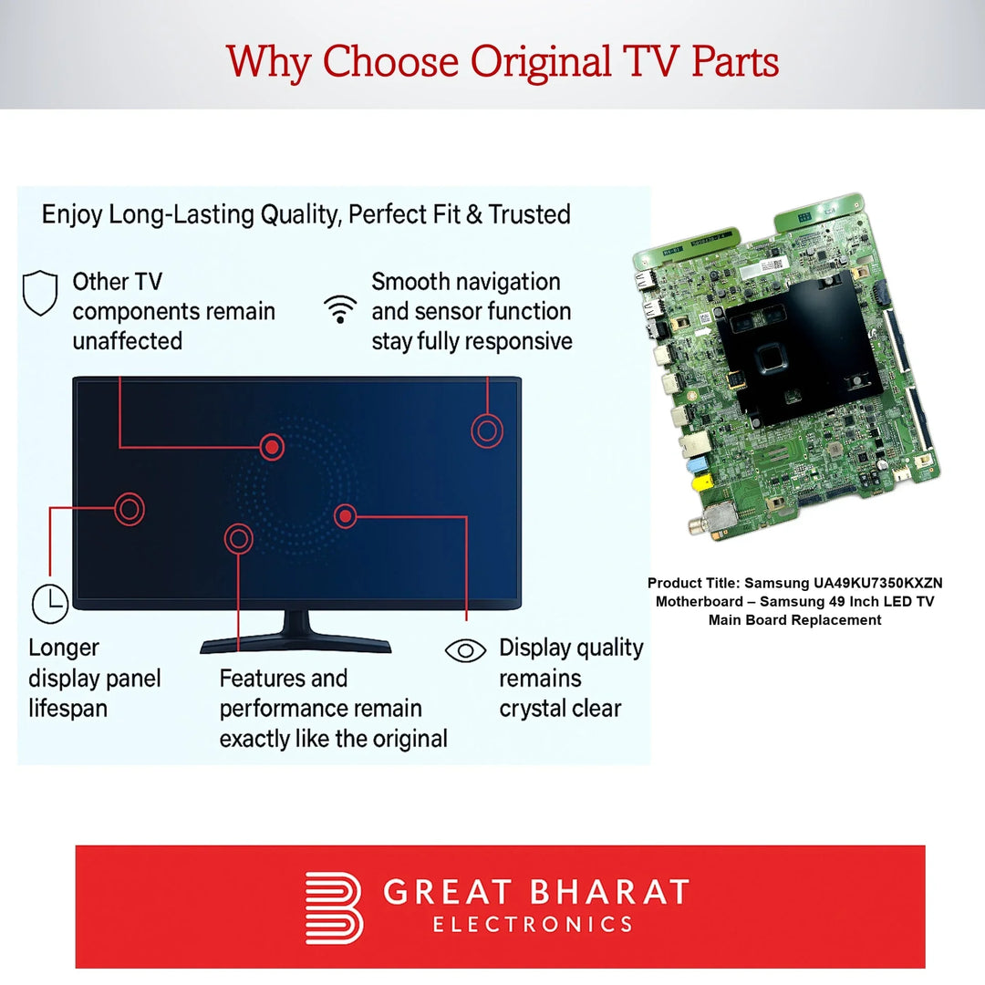 Samsung UA49KU7350KXZN Motherboard – Samsung 49 Inch LED TV Main Board Replacement - Great Bharat Electronics