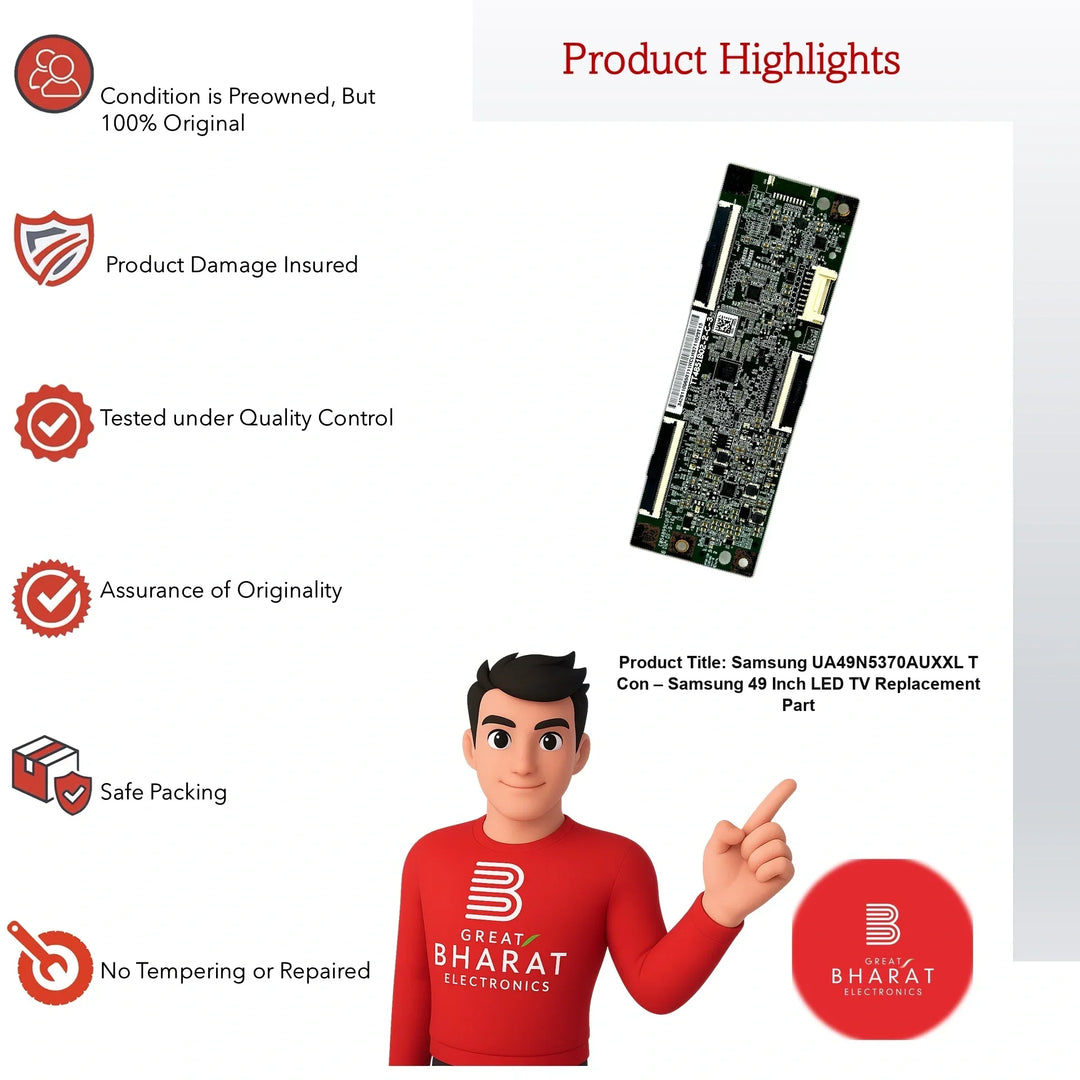 Samsung UA49N5370AUXXL T-Con Board β Samsung 49 Inch LED TV Replacement Part - Great Bharat Electronics