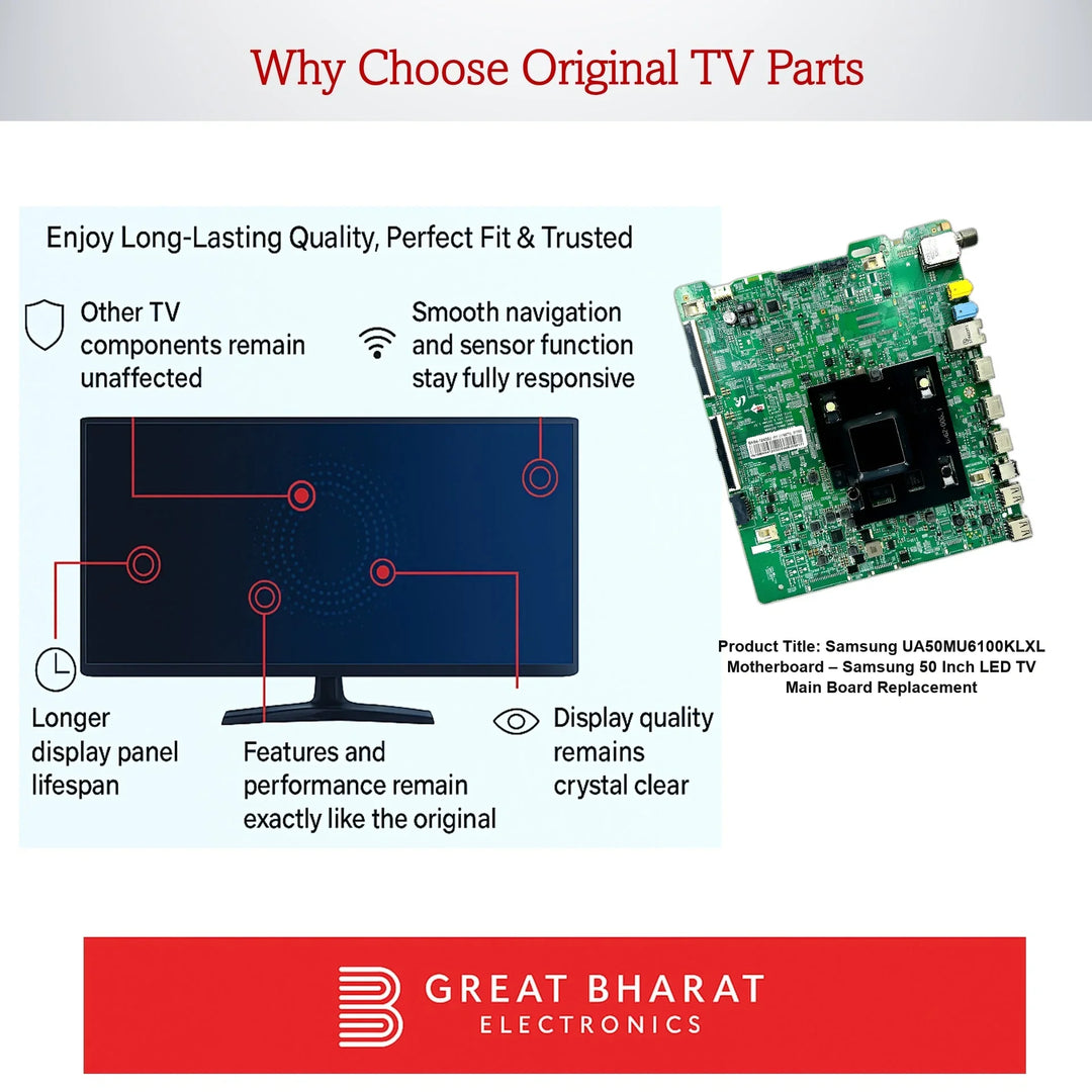 Samsung UA50MU6100KLXL Motherboard – Samsung 50 Inch LED TV Main Board Replacement - Great Bharat Electronics