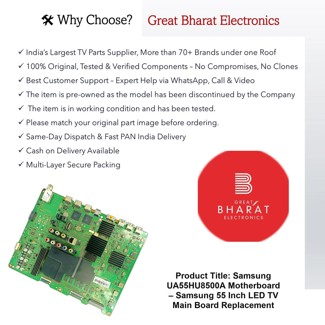 Samsung UA55HU8500A Motherboard – Samsung 55 Inch LED TV Main Board Replacement - Great Bharat Electronics