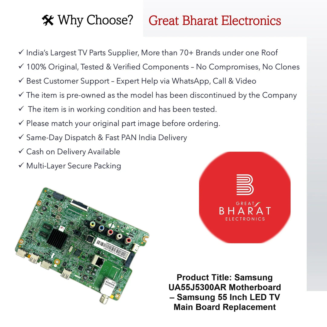 Samsung UA55J5300AR Motherboard – Samsung 55 Inch LED TV Main Board Replacement - Great Bharat Electronics