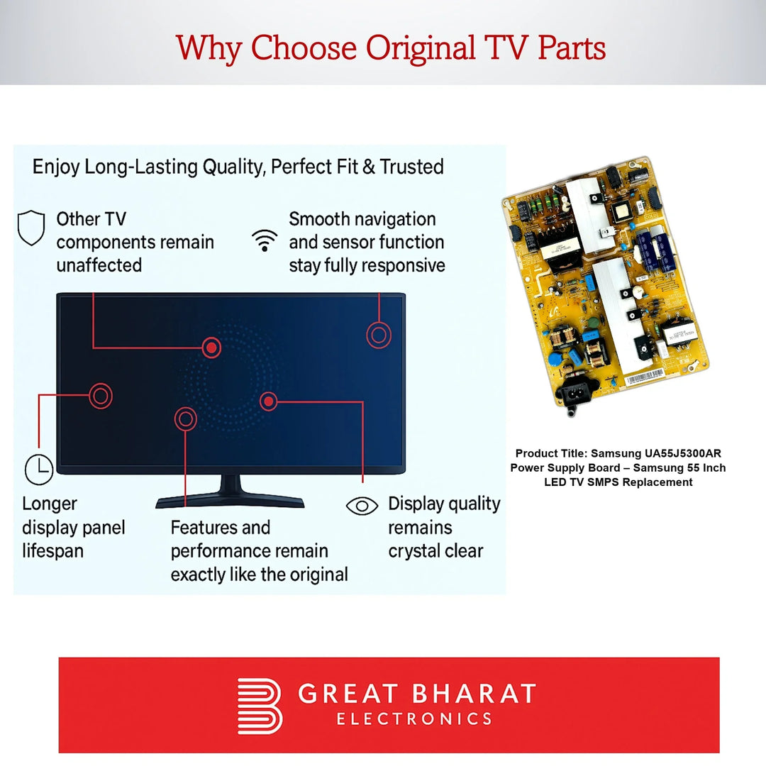 Samsung UA55J5300AR Power Supply Board – Samsung 55 Inch LED TV SMPS Replacement - Great Bharat Electronics