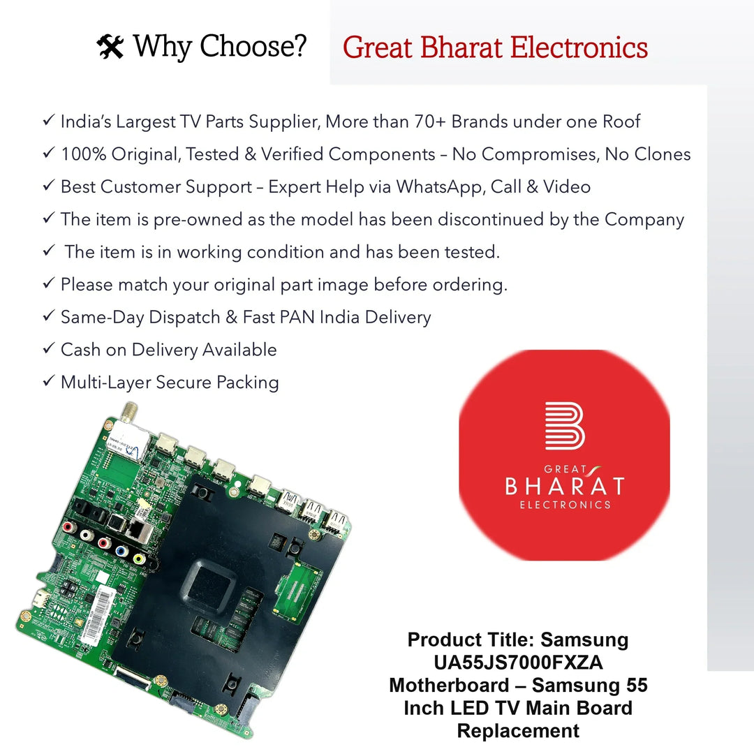 Samsung UA55JS7000FXZA Motherboard – Samsung 55 Inch LED TV Main Board Replacement - Great Bharat Electronics
