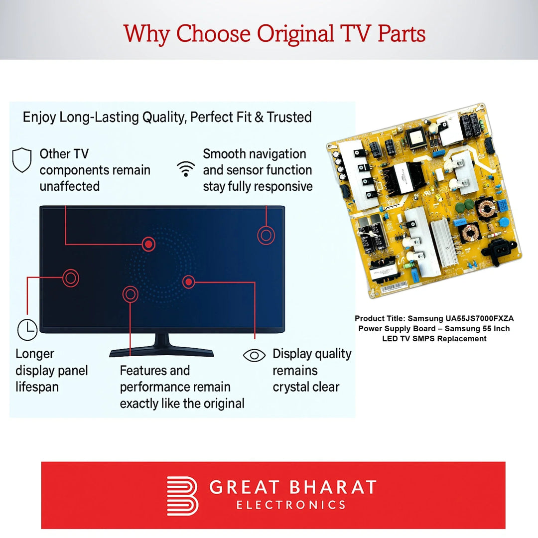 Samsung UA55JS7000FXZA Power Supply Board – Samsung 55 Inch LED TV SMPS Replacement - Great Bharat Electronics