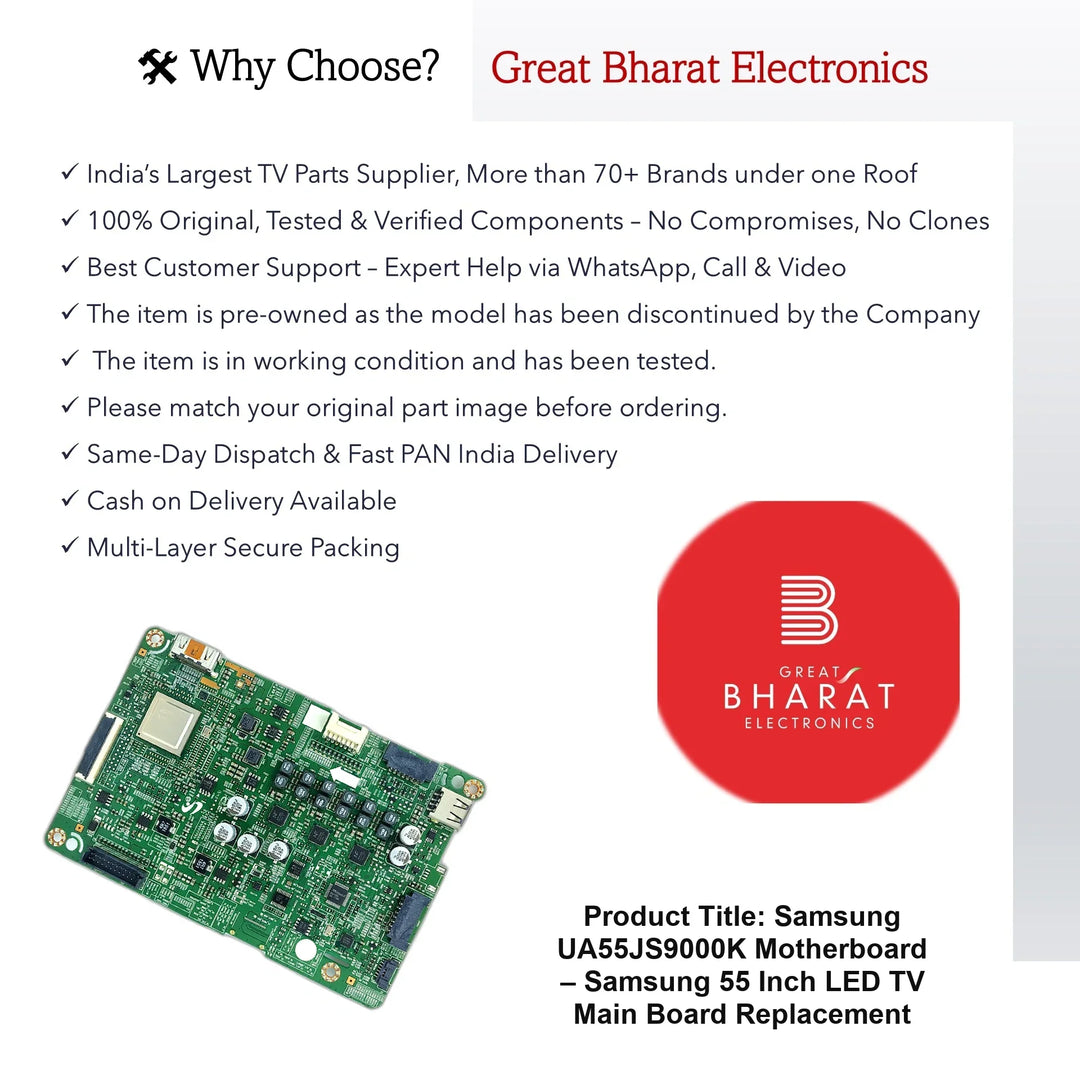 Samsung UA55JS9000K Motherboard – Samsung 55 Inch LED TV Main Board Replacement - Great Bharat Electronics