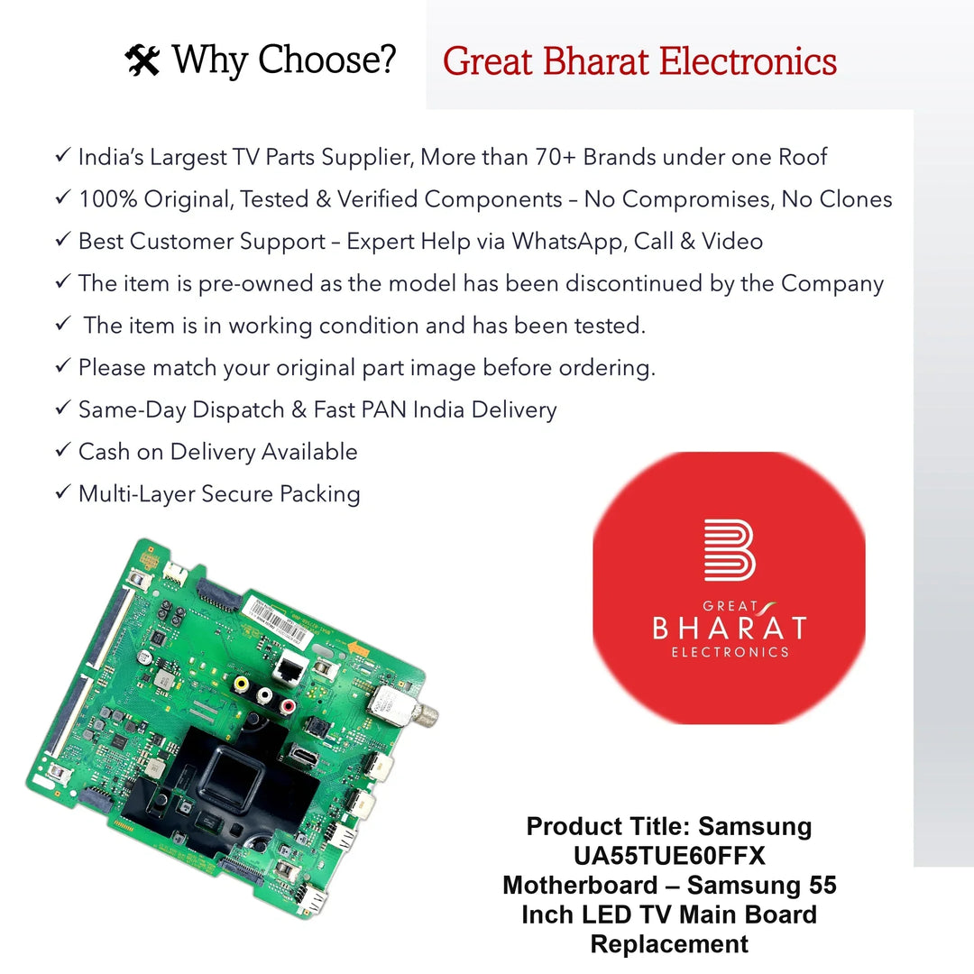 Samsung UA55TUE60FFX Motherboard – Samsung 55 Inch LED TV Main Board Replacement - Great Bharat Electronics