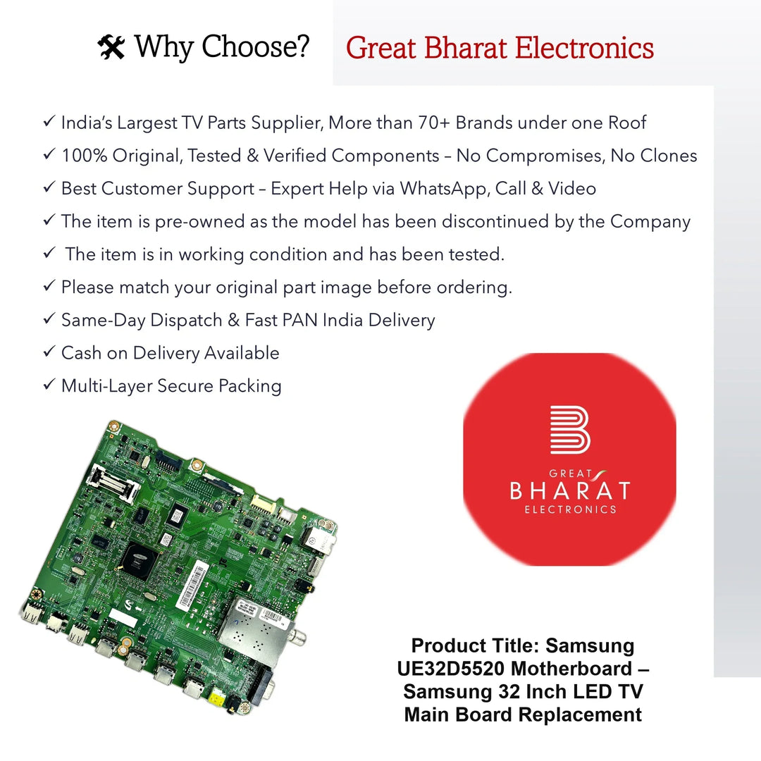 Samsung UE32D5520 Motherboard – Samsung 32 Inch LED TV Main Board Replacement - Great Bharat Electronics