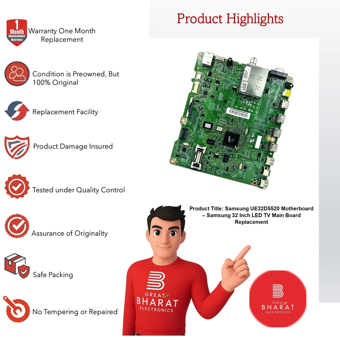 Samsung UE32D5520 Motherboard – Samsung 32 Inch LED TV Main Board Replacement - Great Bharat Electronics