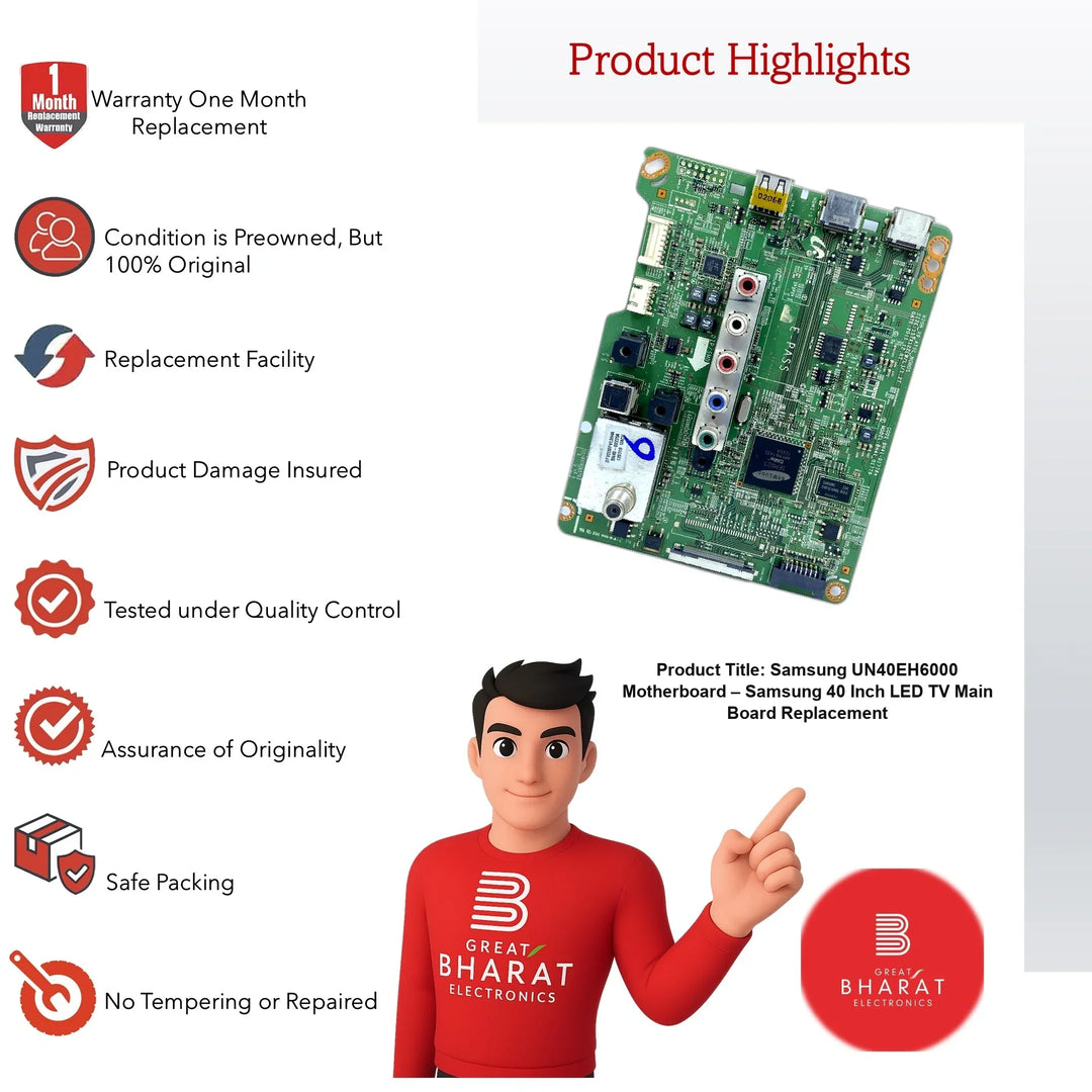 Samsung UN40EH6000 Motherboard – Samsung 40 Inch LED TV Main Board Replacement - Great Bharat Electronics