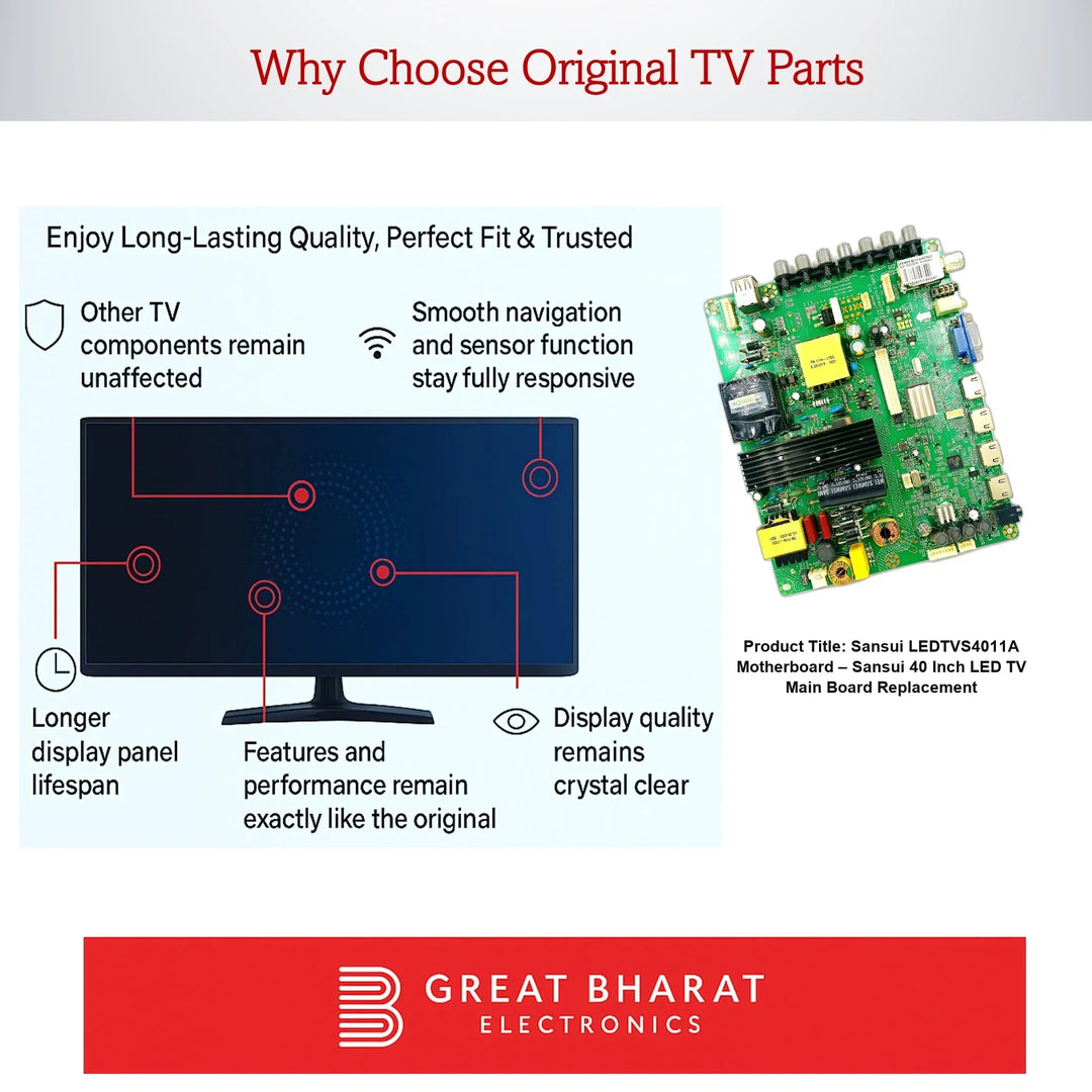 Sansui LEDTVS4011A Motherboard – Sansui 40 Inch LED TV Main Board Replacement - Great Bharat Electronics