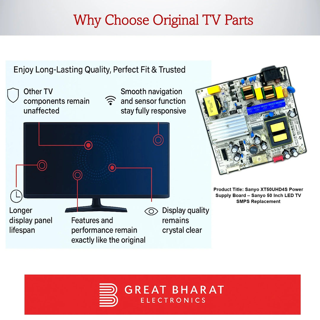 Sanyo XT50UHD4S Power Supply Board – Sanyo 50 Inch LED TV SMPS Replacement - Great Bharat Electronics