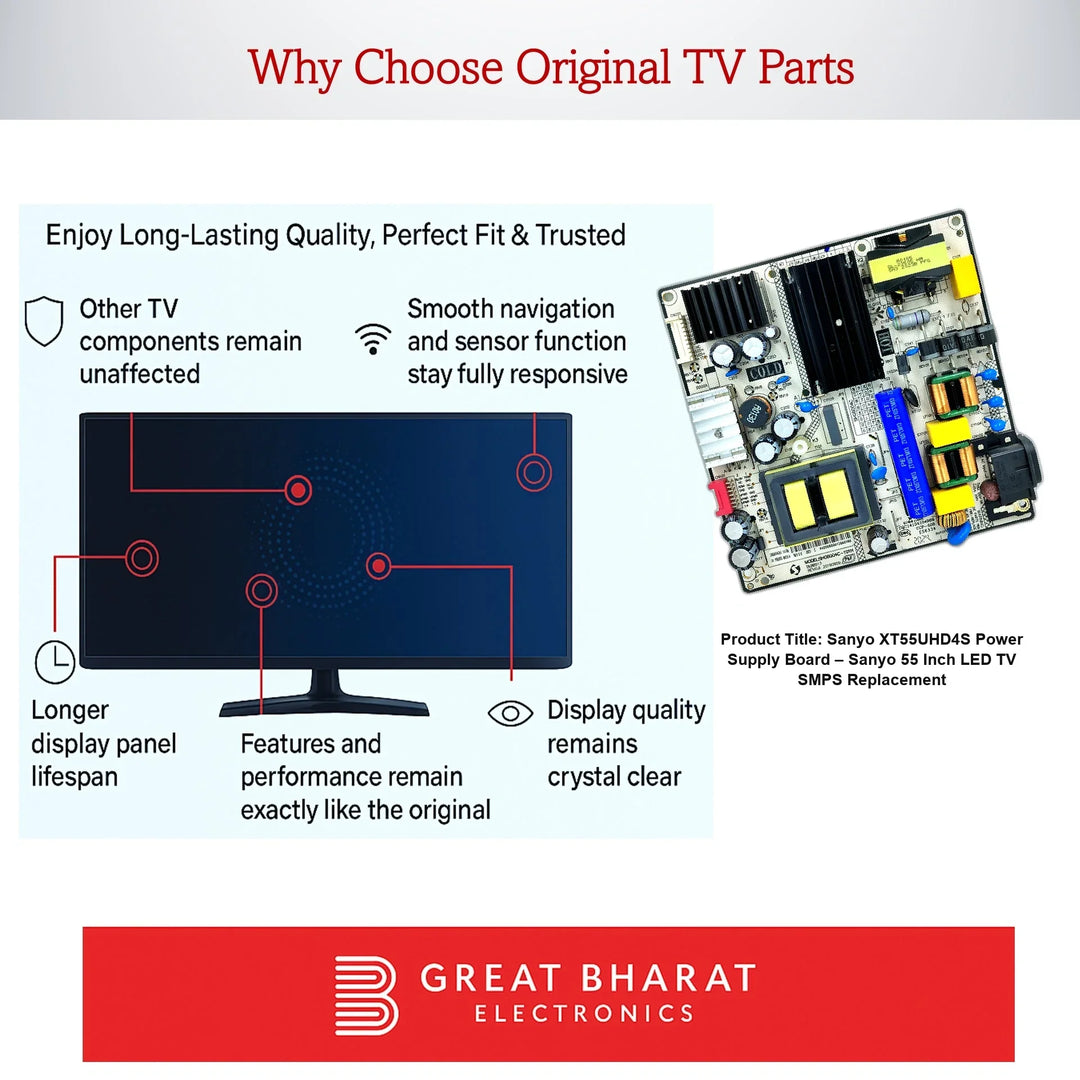Sanyo XT55UHD4S Power Supply Board – Sanyo 55 Inch LED TV SMPS Replacement - Great Bharat Electronics
