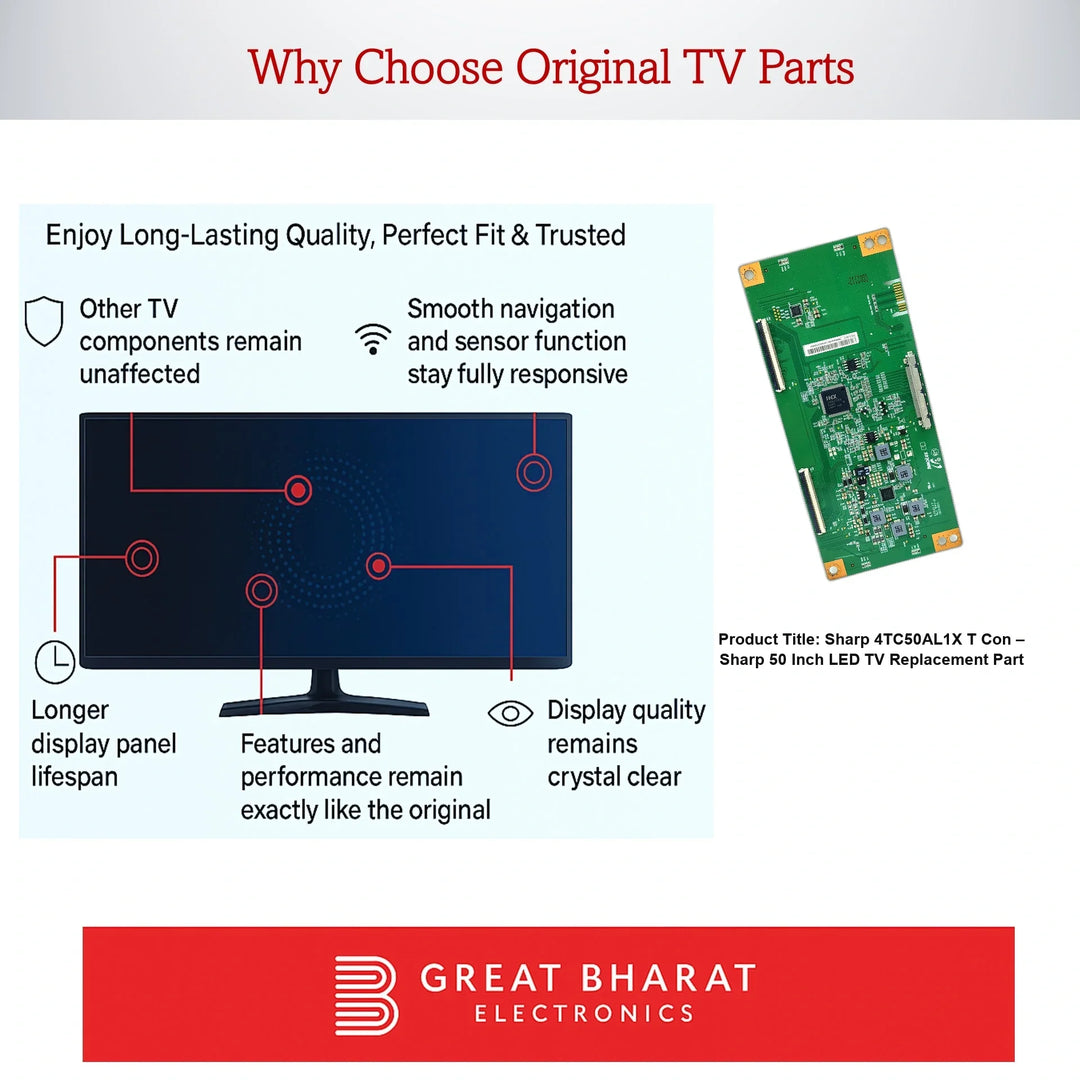 Sharp 4TC50AL1X T-Con Board – Sharp 50 Inch LED TV Replacement Part - Great Bharat Electronics