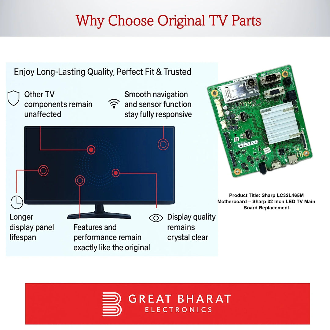 Sharp LC32L465M Motherboard – Sharp 32 Inch LED TV Main Board Replacement - Great Bharat Electronics