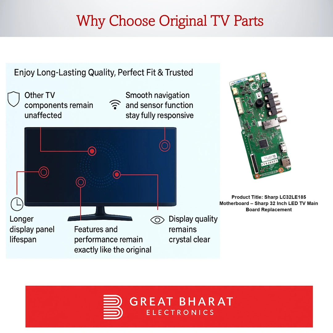 Sharp LC32LE185 Motherboard – Sharp 32 Inch LED TV Main Board Replacement - Great Bharat Electronics