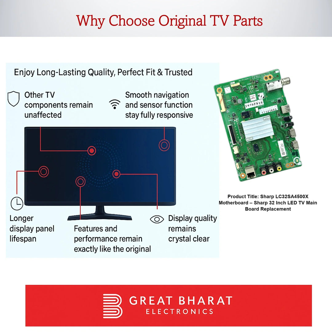 Sharp LC32SA4500X Motherboard – Sharp 32 Inch LED TV Main Board Replacement - Great Bharat Electronics