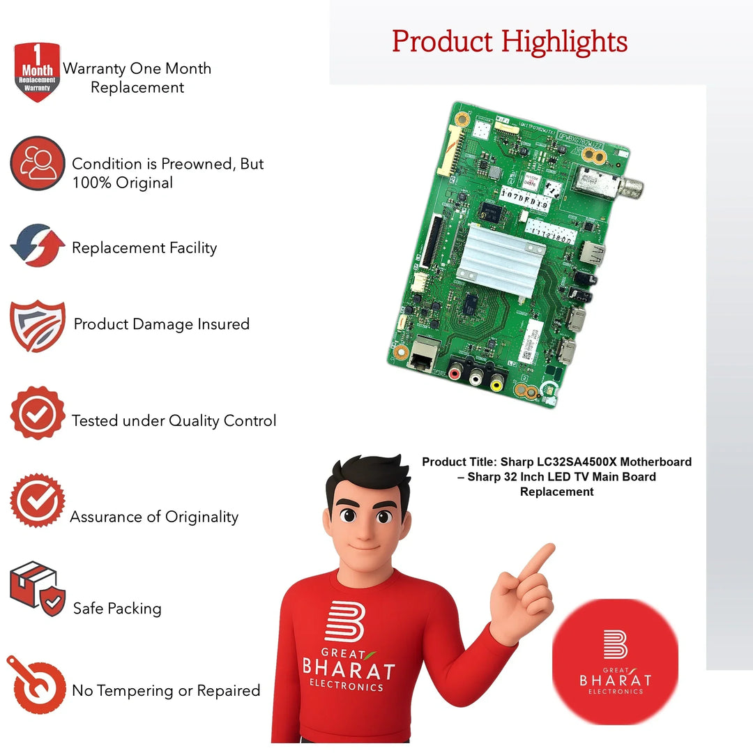 Sharp LC32SA4500X Motherboard – Sharp 32 Inch LED TV Main Board Replacement - Great Bharat Electronics