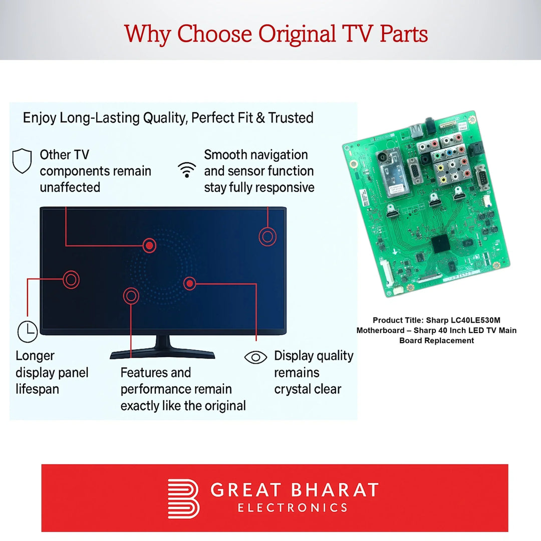 Sharp LC40LE530M Motherboard – Sharp 40 Inch LED TV Main Board Replacement - Great Bharat Electronics