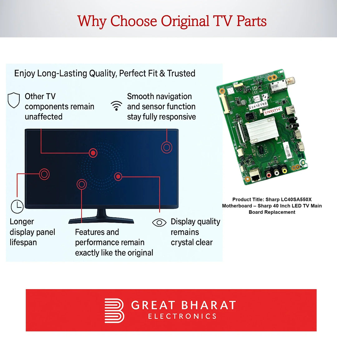 Sharp LC40SA550X Motherboard – Sharp 40 Inch LED TV Main Board Replacement - Great Bharat Electronics