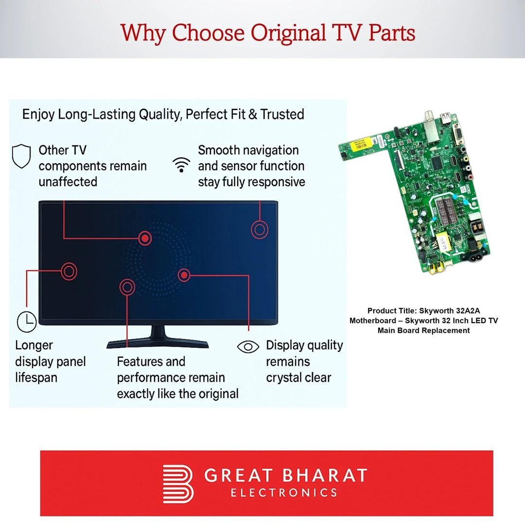 Skyworth 32A2A Motherboard – Skyworth 32 Inch LED TV Main Board Replacement - Great Bharat Electronics
